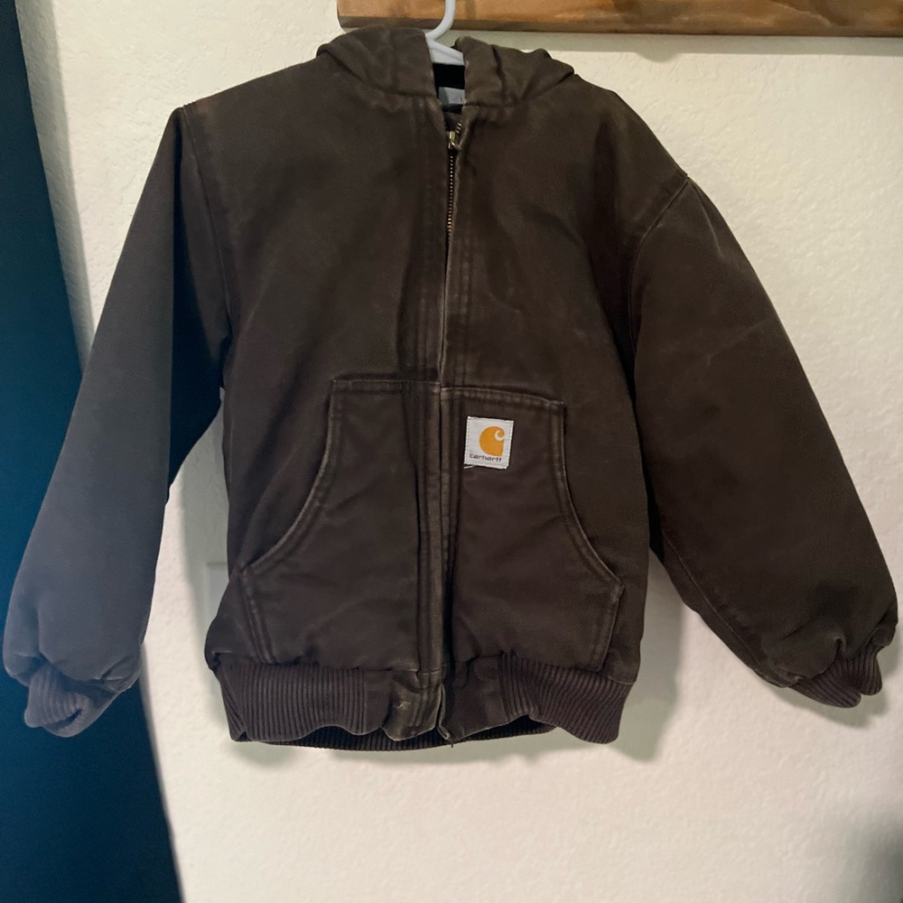 Carhartt Dark Brown Zip-Up Jacket (kids 6/xs)